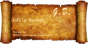 Góg Dezső névjegykártya