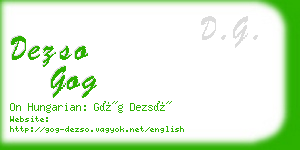 dezso gog business card